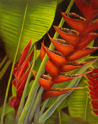 Heliconia 3, an Oil Painting on Canvas by Linda Amundsen
